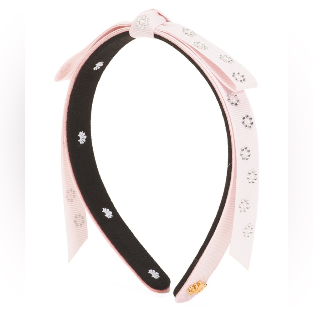 Lele Sadoughi Pink and Black Embellished Headband